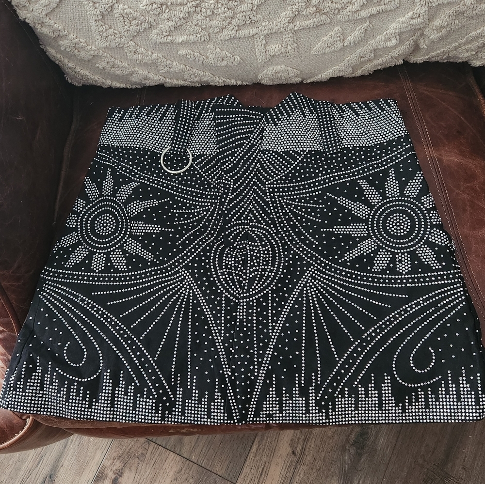 Rhinestone Skirt, Black, Large, Never Worn